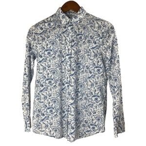 BANANA REPUBLIC - Dillon Shirt in Blue and White Floral Pattern Size XS